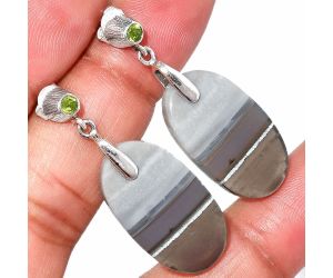 Banded Onyx and Peridot Earrings SDE84640 E-1120, 14x25 mm