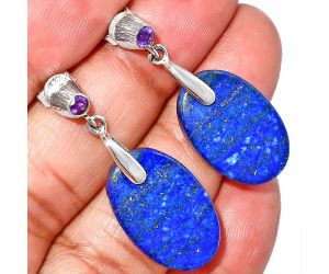 Lapis Lazuli and Amethyst Earrings SDE84645 E-1120, 13x21 mm