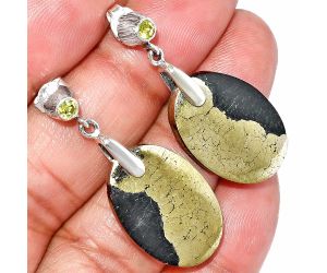Apache Gold Healer's Gold and Peridot Earrings SDE84654 E-1120, 15x22 mm