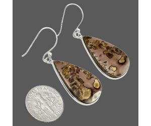 Coffee Bean Jasper Earrings SDE84899 E-1001, 15x26 mm