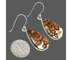 Coffee Bean Jasper Earrings SDE84909 E-1001, 14x24 mm