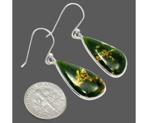Turkish Rainforest Chrysocolla Earrings SDE84911 E-1001, 12x23 mm