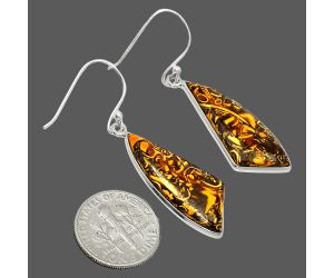 Coquina Fossil Jasper Earrings SDE84926 E-1001, 12x28 mm