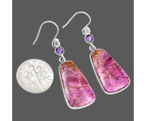 Pink Cobalt and Amethyst Earrings SDE85108 E-1002, 13x23 mm