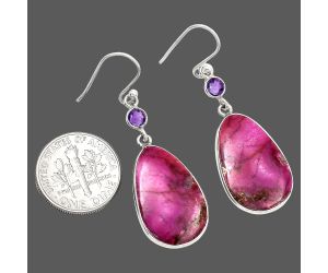 Pink Cobalt and Amethyst Earrings SDE85109 E-1002, 14x22 mm