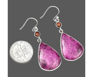 Pink Cobalt and Garnet Earrings SDE85120 E-1002, 16x23 mm