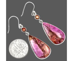 Pink Cobalt and Garnet Earrings SDE85127 E-1002, 13x25 mm