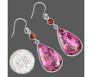 Pink Cobalt and Garnet Earrings SDE85129 E-1002, 14x22 mm