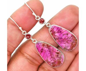 Pink Cobalt and Garnet Earrings SDE85130 E-1002, 13x24 mm