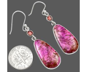 Pink Cobalt and Garnet Earrings SDE85130 E-1002, 13x24 mm