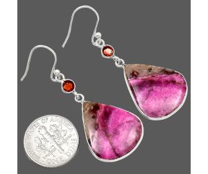 Pink Cobalt and Garnet Earrings SDE85133 E-1002, 18x22 mm