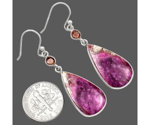 Pink Cobalt and Garnet Earrings SDE85134 E-1002, 13x23 mm