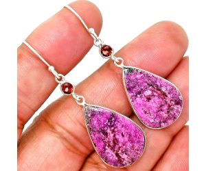 Pink Cobalt and Garnet Earrings SDE85135 E-1002, 15x23 mm