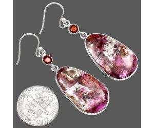 Pink Cobalt and Garnet Earrings SDE85136 E-1002, 14x24 mm