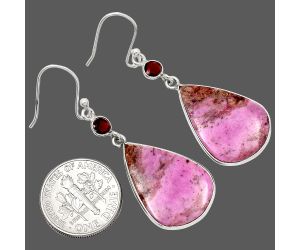 Pink Cobalt and Garnet Earrings SDE85137 E-1002, 15x23 mm