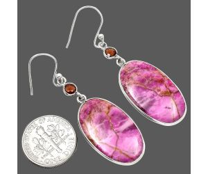 Pink Cobalt and Garnet Earrings SDE85141 E-1002, 15x25 mm