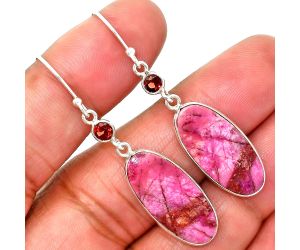 Pink Cobalt and Garnet Earrings SDE85143 E-1002, 10x22 mm