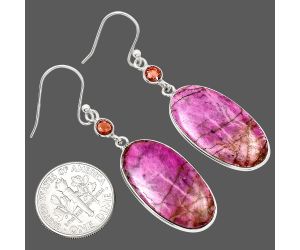 Pink Cobalt and Garnet Earrings SDE85144 E-1002, 13x25 mm