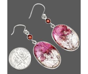 Pink Cobalt and Garnet Earrings SDE85146 E-1002, 16x24 mm