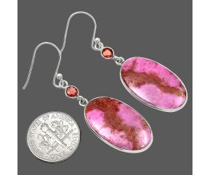Pink Cobalt and Garnet Earrings SDE85152 E-1002, 14x24 mm