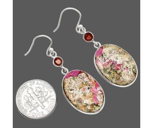 Pink Cobalt and Garnet Earrings SDE85162 E-1002, 15x21 mm