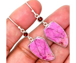 Pink Cobalt and Garnet Earrings SDE85166 E-1002, 14x22 mm