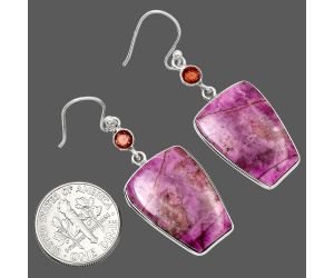 Pink Cobalt and Garnet Earrings SDE85167 E-1002, 15x21 mm