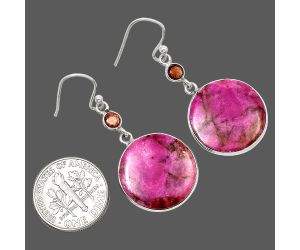 Pink Cobalt and Garnet Earrings SDE85168 E-1002, 18x18 mm