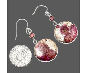 Pink Cobalt and Garnet Earrings SDE85169 E-1002, 18x18 mm