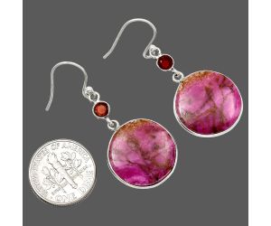 Pink Cobalt and Garnet Earrings SDE85170 E-1002, 17x17 mm