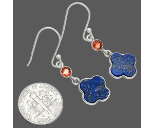 Lapis Lazuli and Garnet Earrings SDE85219 E-1006, 10x10 mm