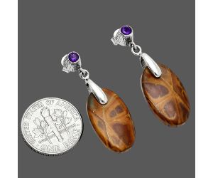 Noreena Jasper and Amethyst Earrings SDE85241 E-1120, 12x20 mm