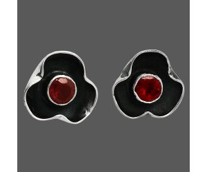Hessonite Garnet Stud Earrings SDE85243 E-1121, 6x6 mm