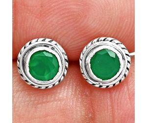 Green Onyx Stud Earrings SDE85245 E-1121, 5x5 mm