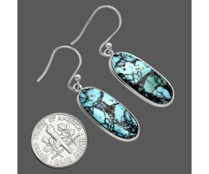 Lucky Charm Tibetan Turquoise Earrings SDE85248 E-1001, 9x22 mm