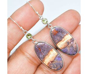 Lavender Jade and Peridot Earrings SDE85366 E-1002, 14x27 mm