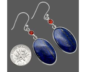 Lapis Lazuli and Garnet Earrings SDE85380 E-1002, 15x23 mm