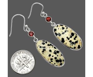 Dalmatian and Garnet Earrings SDE85383 E-1002, 12x24 mm