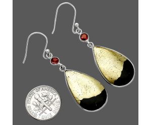 Apache Gold Healer's Gold and Garnet Earrings SDE85393 E-1002, 15x25 mm