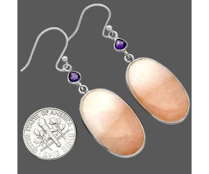 Pink Aventurine and Amethyst Earrings SDE85457 E-1002, 15x24 mm