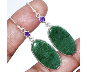 Green Aventurine and Amethyst Earrings SDE85510 E-1002, 13x25 mm