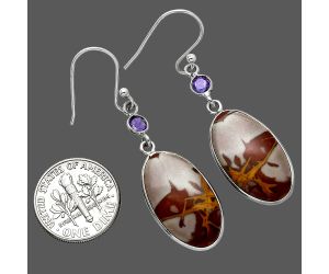 Noreena Jasper and Amethyst Earrings SDE85512 E-1002, 12x22 mm