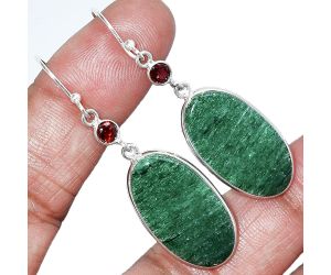 Green Aventurine and Garnet Earrings SDE85558 E-1002, 14x25 mm