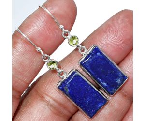 Lapis Lazuli and Peridot Earrings SDE85606 E-1002, 10x20 mm