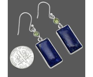 Lapis Lazuli and Peridot Earrings SDE85606 E-1002, 10x20 mm
