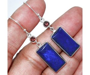Lapis Lazuli and Garnet Earrings SDE85608 E-1002, 10x20 mm