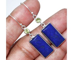 Lapis Lazuli and Peridot Earrings SDE85609 E-1002, 10x19 mm