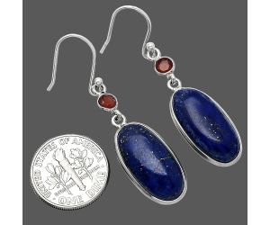 Lapis Lazuli and Garnet Earrings SDE85611 E-1002, 10x20 mm