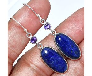 Lapis Lazuli and Amethyst Earrings SDE85624 E-1002, 10x20 mm