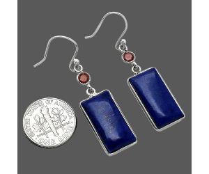 Lapis Lazuli and Garnet Earrings SDE85628 E-1002, 10x20 mm